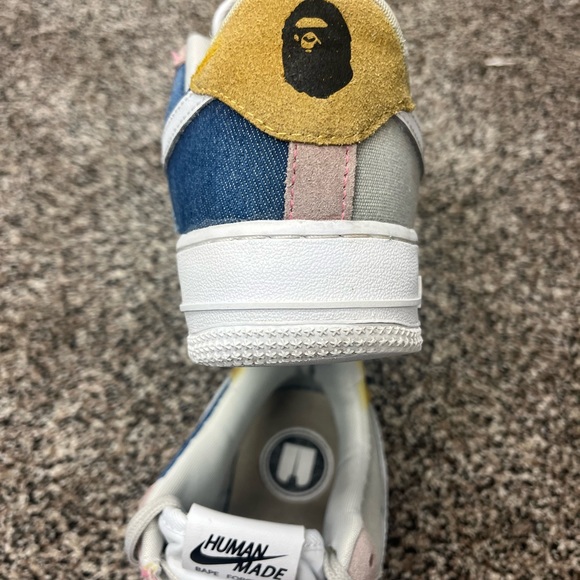 Size- 7 Nike x Bape x Human Made Air Force one low sneakers mens - Picture 5 of 11